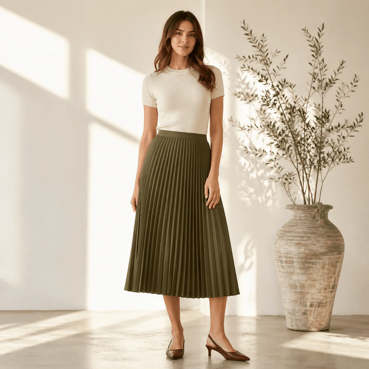 Margot Pleated Midi Skirt