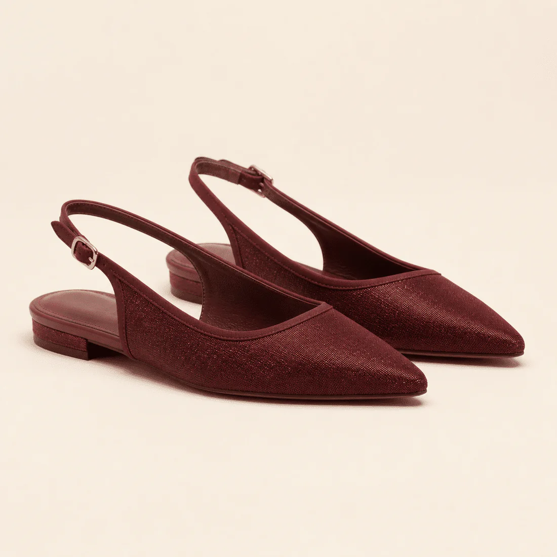 Burgundy slingback flats from Cake Chic
