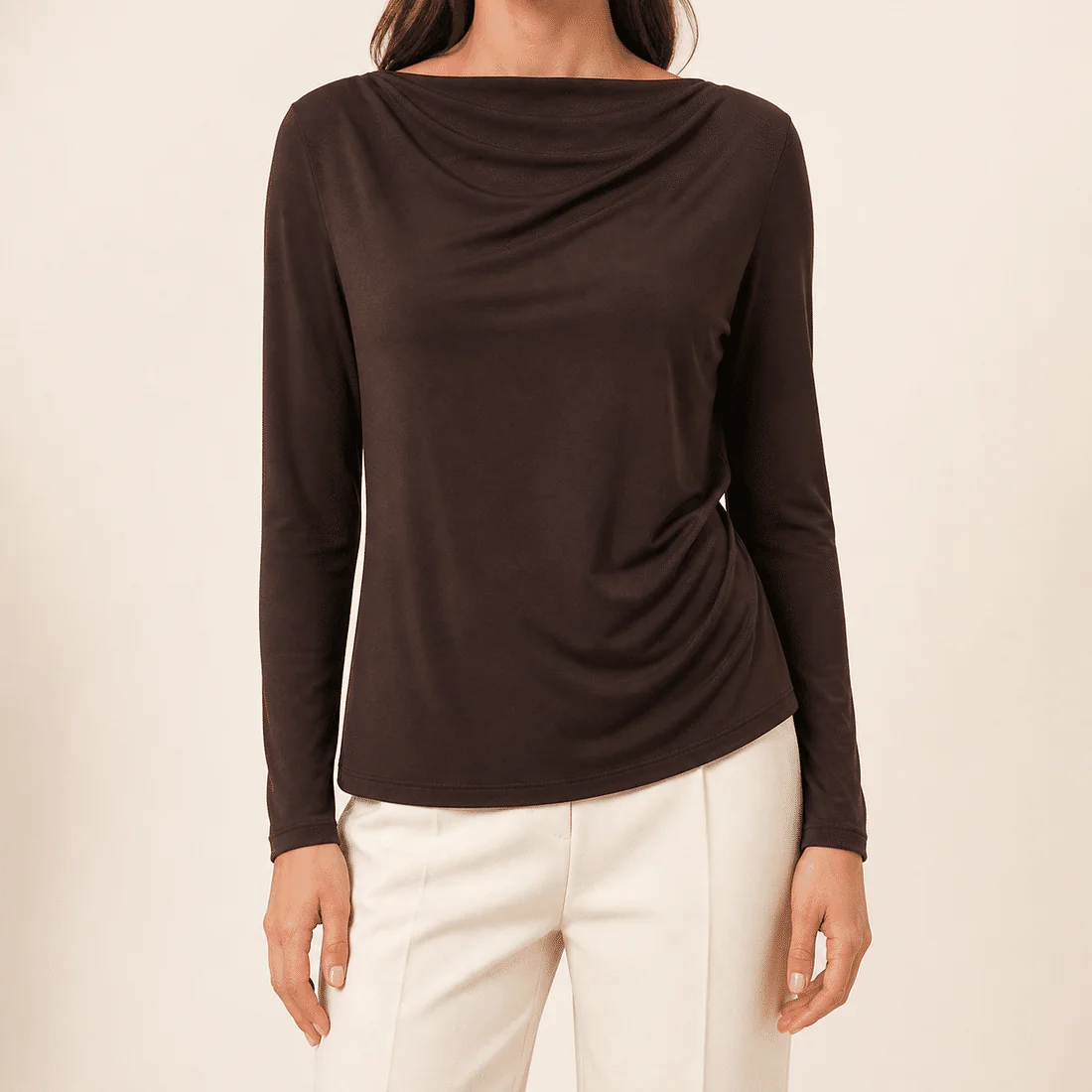 Lena Draped Jersey Top